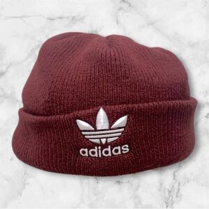 Adidas Burgundy red maroon old school classic Beanie hat OSFM unisex